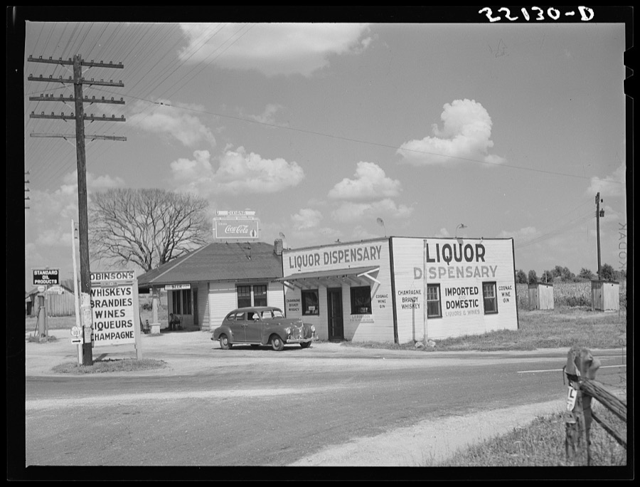 Signs advertising liquor stores are seen frequently along all Kentucky highways. South of Bardstown