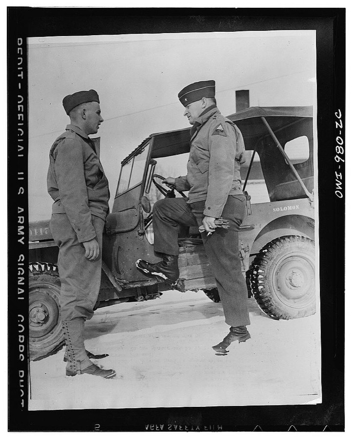 Fort Knox, Kentucky. Every record of the classification section of the Armored Force Replacement Training Center tumbled when Private Preston G. Redd, of 4829-Fourth Avenue, Los Angeles, scored 159 on the general intelligence test out of the yet unattained 160 maximum possible. He also scored 141 in mechanical aptitude, 125 in radio aptitude, and 165 in clerical aptitude. He is approaching his 19th birthday, and when inducted was a pre-medical student. He is being welcomed into the Armored by Brigadier General Henry C. Newton