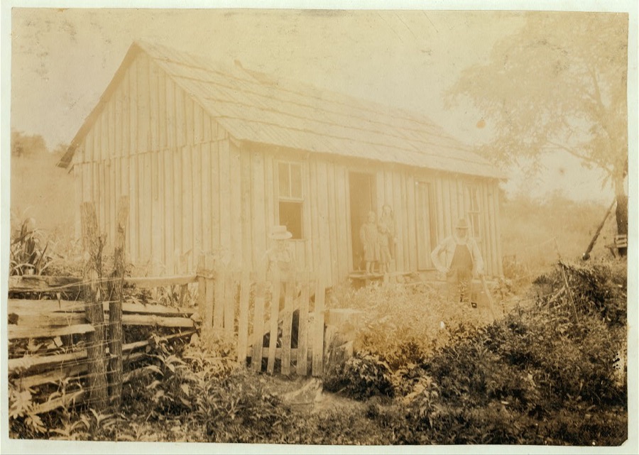 Home of Dewey Coffey and family, who is said to be one of the few tenants in the county. Children go to Scafford King School but out for sickness. Location: Rockcastle County--Conway [vicinity], Kentucky