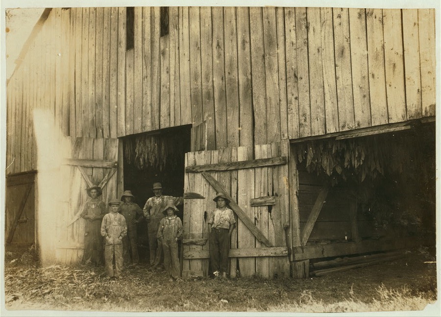 Barn of Daniel Barrett and group shown in photos 4464-5-6.  Location: Henderson County--Spottsville, Kentucky