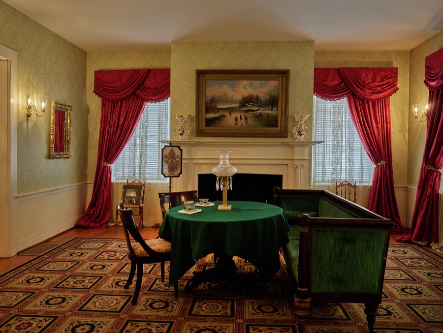 One of three first-floor parlors at the teen-years home of Mary Todd Lincoln, once an elegant inn, in Lexington, Kentucky