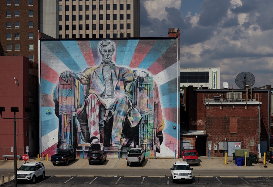 One of several downtown murals in Lexington, Kentucky