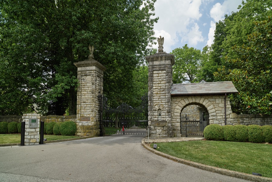 Gateway to Ashford Stud, breeding farm in Versailles, Kentucky, that is the American branch of the legendary Irish-based Coolmore Stud operation