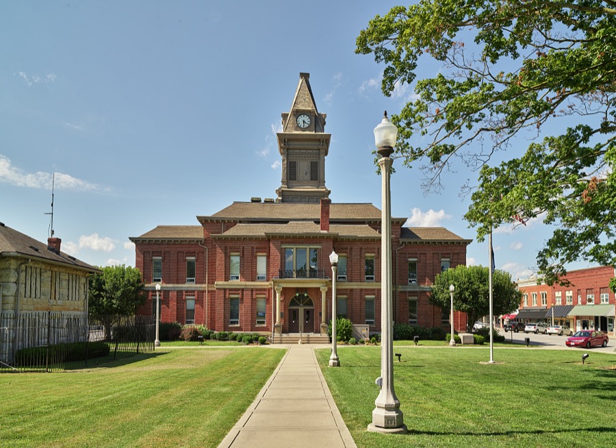 The Carroll County Courthouse in Carrollton, Kentucky, designed by an Louisville architectural firm run by three McDonald brothers