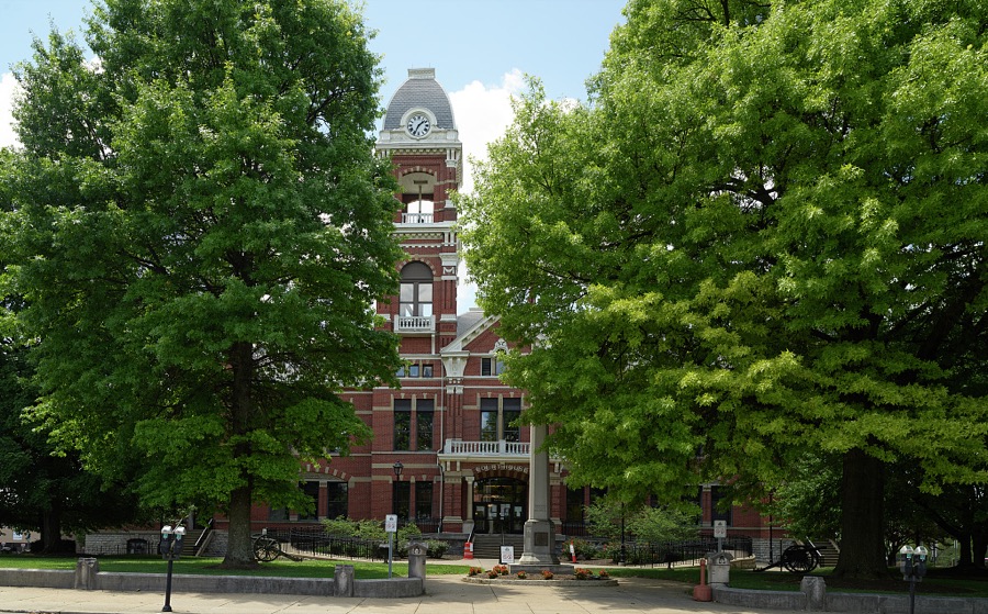 The Campbell County Courthouse in the Ohio River city of Newport, Kentucky, was completed in 1884