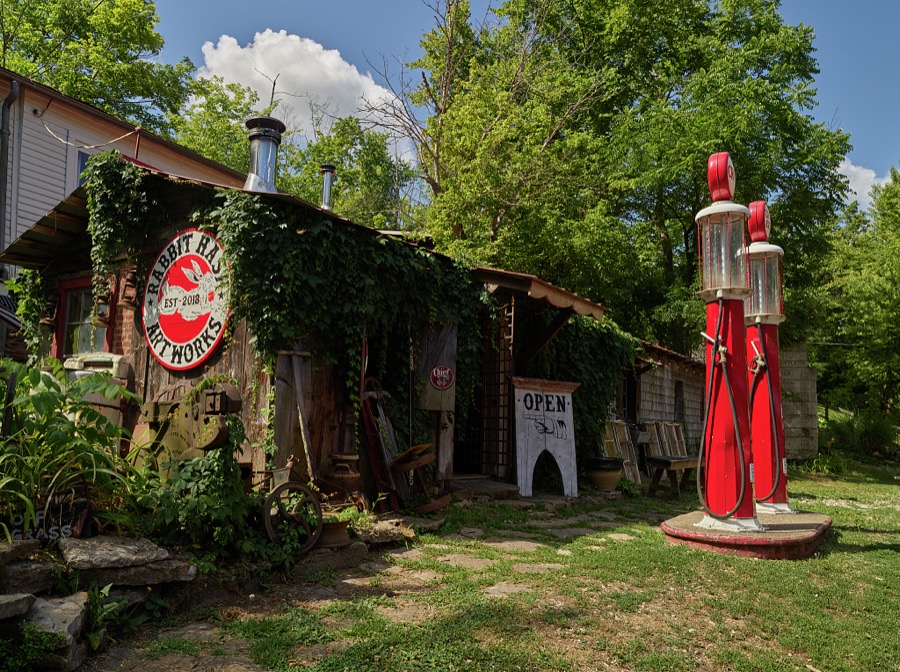 Scene in the little Ohio River "country town" of Rabbit Hash, Kentucky, which has become somewhat of a tourist attraction