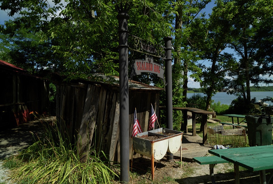 Scene in the little Ohio River "country town" of Rabbit Hash, Kentucky, which has become somewhat of a tourist attraction
