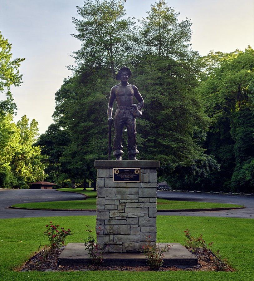 A statue titled, simply, "The Worker," in Henderson, Kentucky's, Audubon State Park, honors those who served in the Civilian Conservation Corps in the throes of the Great Depression, from 1933 to 1942