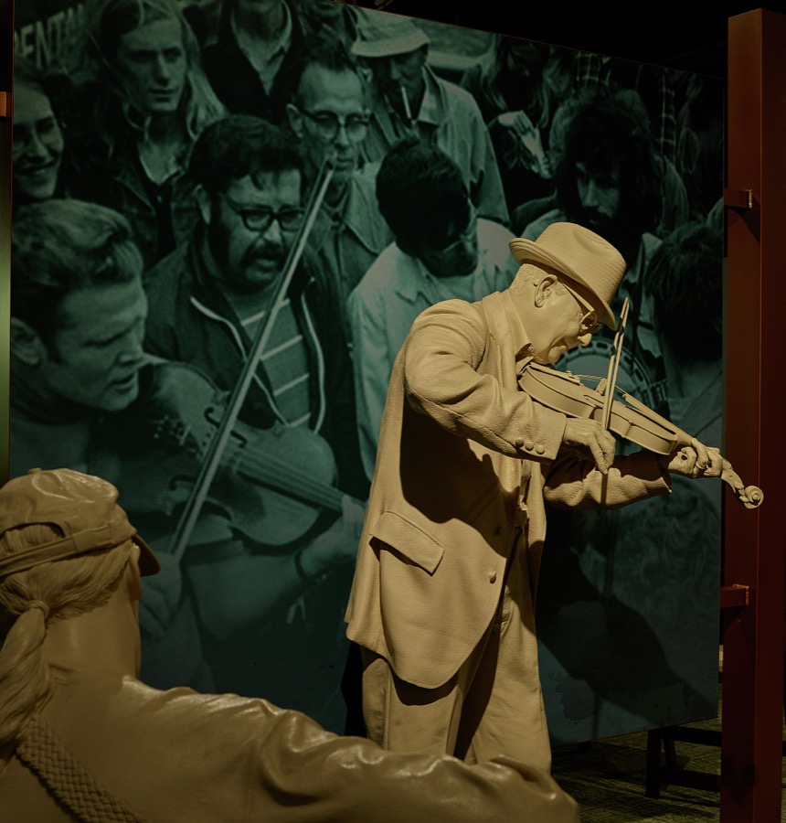 Display at the Kentucky Bluegrass Museum in the Ohio River city of Owensboro, Kentucky's fourth-largest city