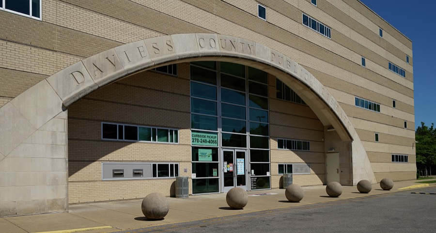 Entrance to the Daviess County Library in the Ohio River city of Owensboro, Kentucky's fourth-largest city