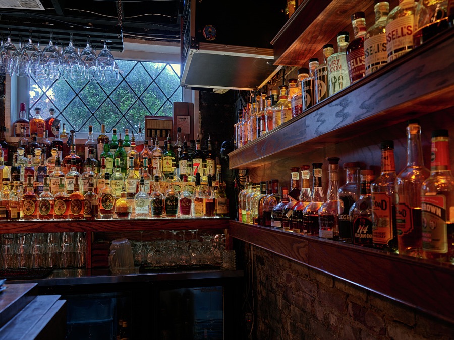 Just a portion of the legendary Bourbon Bar at the Miller House restaurant and lounge, located in a mansion built in 1905 in the Ohio River city of Owensboro, Kentucky's fourth-largest city