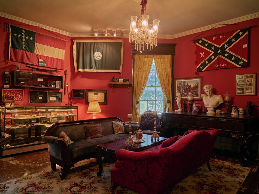 Living room in Octagon Hall, an eight-sided antebellum mansion in Franklin, Kentucky, just above the Tennessee border