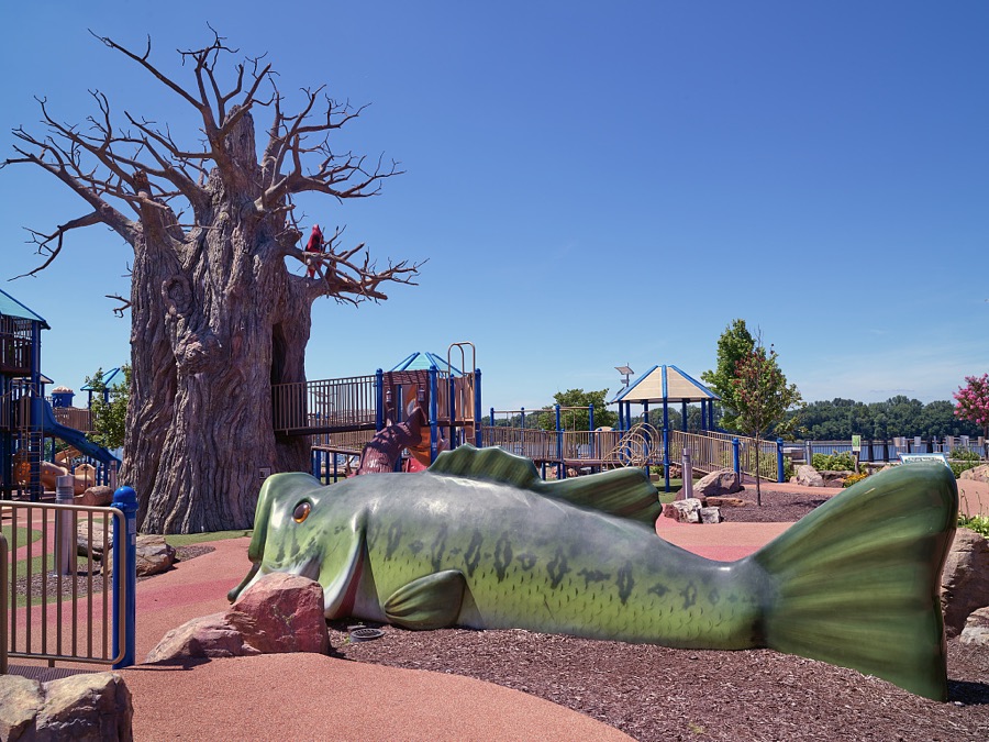 A fun fish at the Lazy Dayz playground in the Ohio River city of Owensboro, Kentucky's fourth-largest city