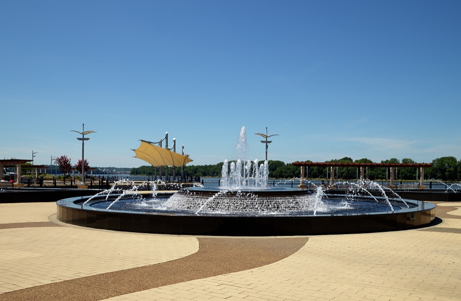 The Smothers Park fountain in the Ohio River city of Owensboro, Kentucky's fourth-largest city