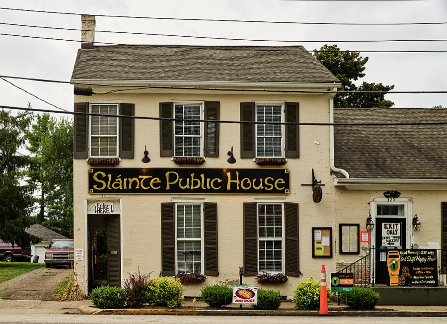 The Slainte Public House, built in 1797 as a private dwelling and converted to a public house, or tavern, in 1837 in Georgetown, Kentucky