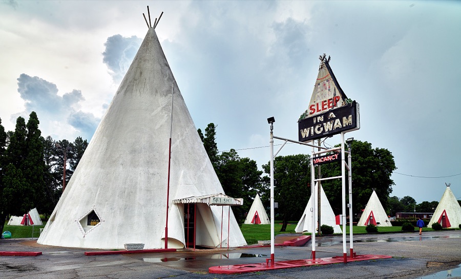 The oldest surviving Wigwam Village Motel, part of what was once a series of quirky motels stretching from here in Cave City, Kentucky, to heavily traveled U.S. Route 66 in Arizona
