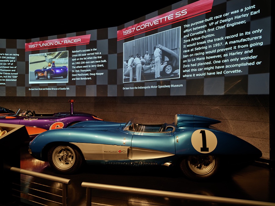 Exhibit of a racecar version of the Corvette at the National Corvette Museum in Bowling Green, Kentucky