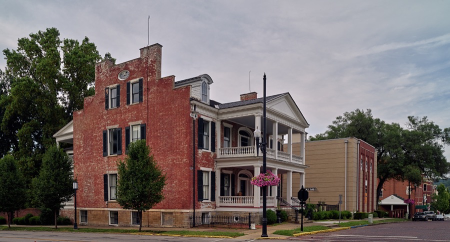 The house known as "Phillips' Folly" in Maysville, Kentucky, an Ohio River port city that, although home to fewer than 10,000 people, was several times a boomtown, shipping coal, tobacco, and wrought iron that decorated fashionable balconies as far away as New Orleans, Louisiana's, French Quarter