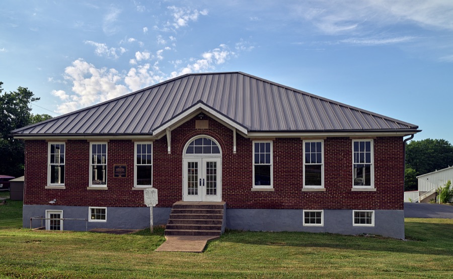The restored Rosenwald's Mays Lick Negro School in Mays Lick, a tiny community in Mason County, Kentucky