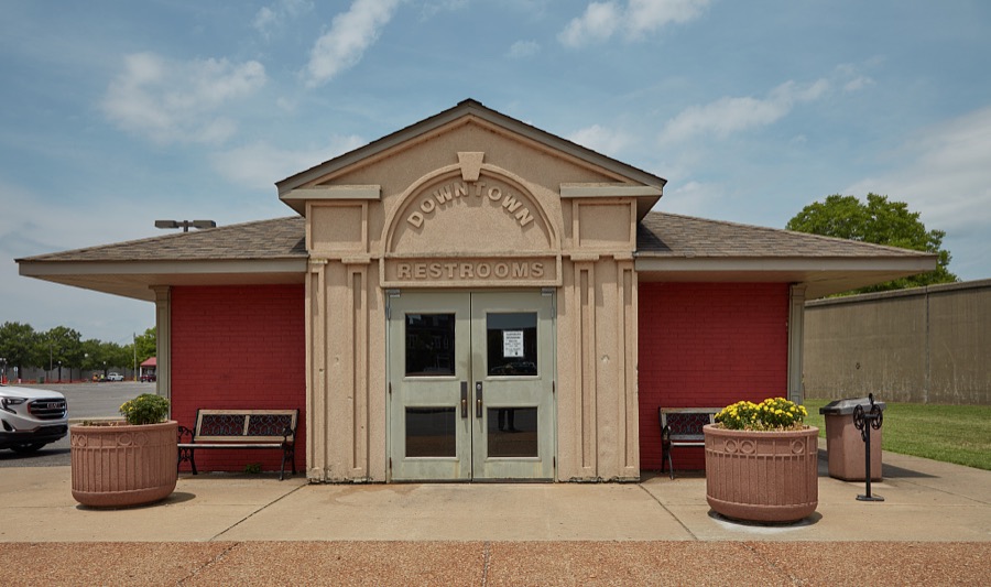 It's rare that one sees a public restroom as grand as this one, in Paducah, a Kentucky city at the confluence of the Ohio and Tennessee rivers