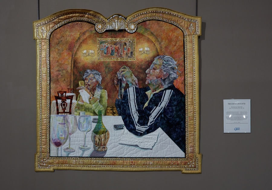 An intricate example, called "Incommunicato," by Esterita Austin, at the National Quilt Museum, which promotes the growth of the artform in Paducah, a Kentucky city at the confluence of the Ohio and Tennessee rivers
