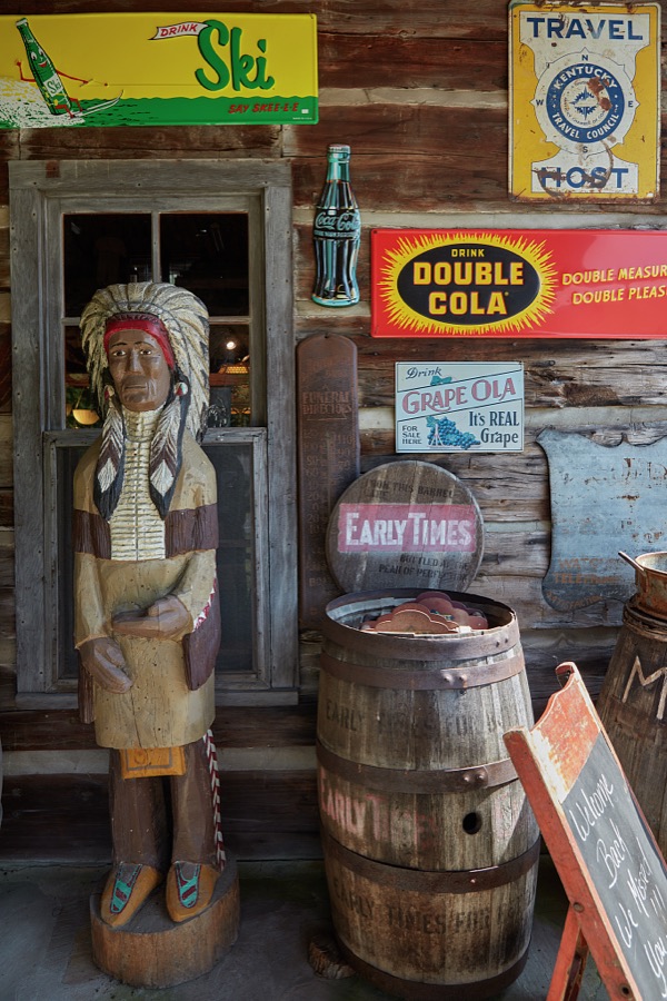 Scene at the Hitching Post, a country store, ice-cream shop, and souvenir venue in Aurora, Kentucky, near the Tennessee border and the Land Between the Lakes, a bucolic National Recreation Area on narrow ridge between Barkley Lake and Kentucky Lake, both manmade from waters below dams created by the Tennessee Valley Authority, that flow into both Kentucky and Tennessee