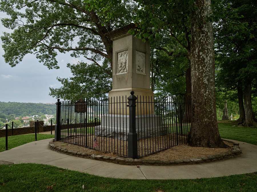 Grave marker of legendary American frontiersman, Daniel Boone at the Frankfort Cemetery in Frankfort, Kentucky's capital city
