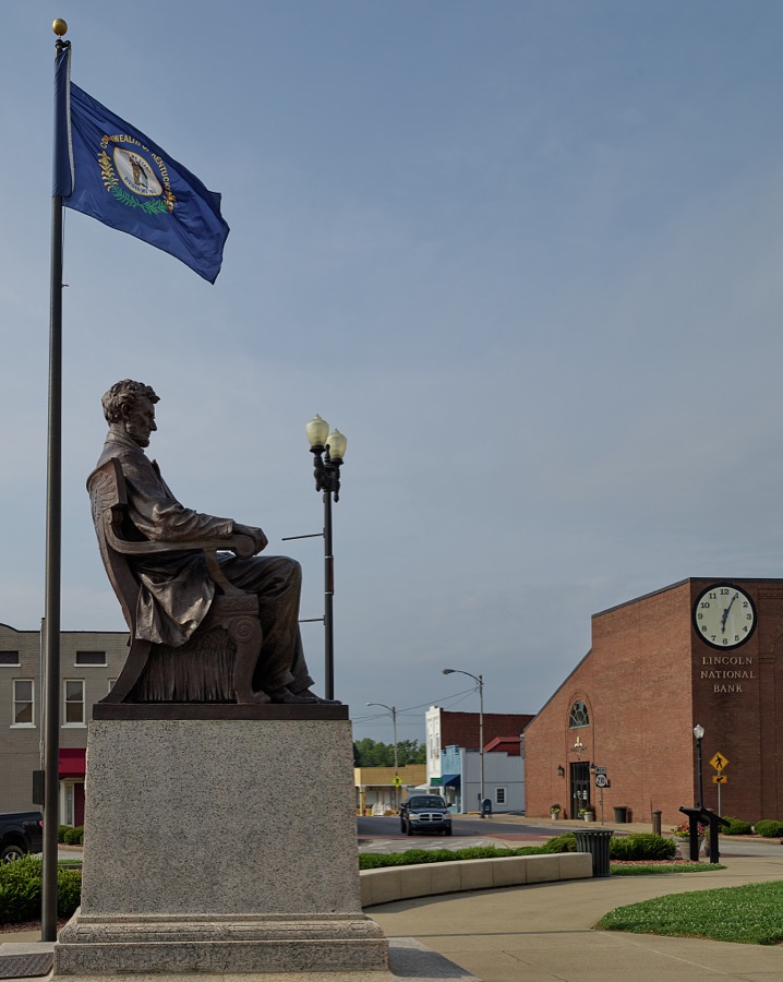 The statue of a seated Abraham Lincoln, the U.S. president who guided the nation through the Civil War of the 1860s and was assassinated roughly a month before its conclusion