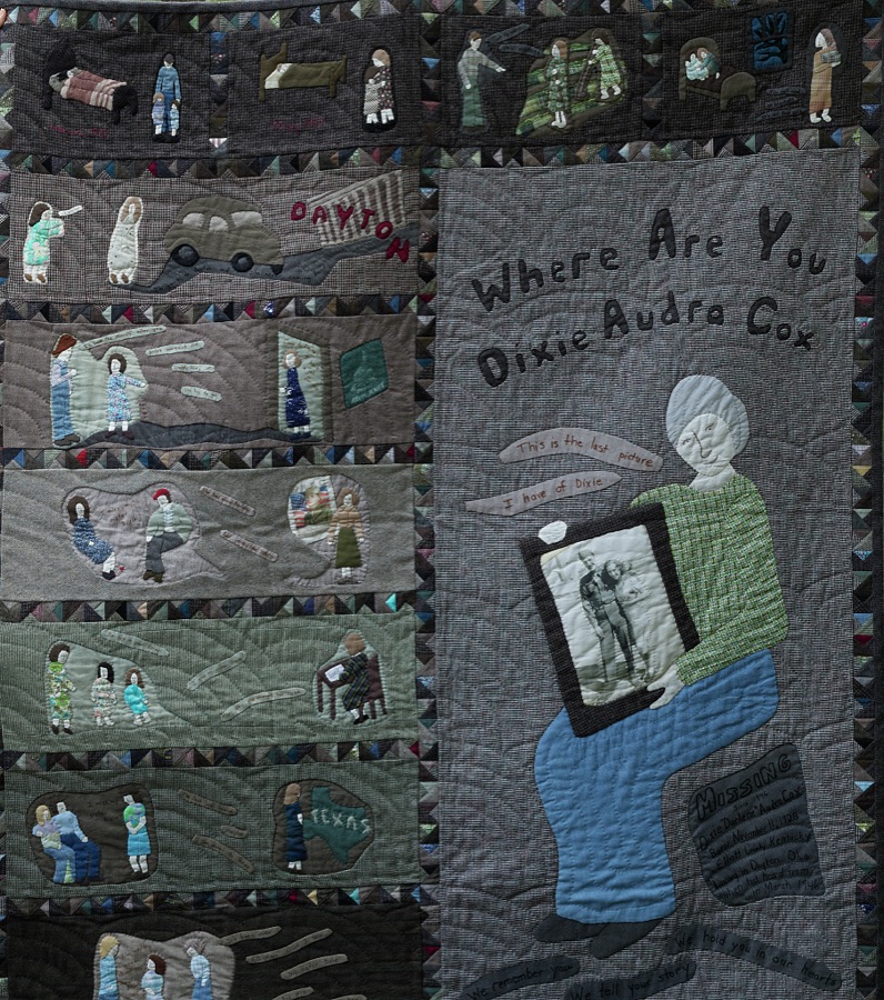 Quilt at a most unusual folk-art installation, the "Home for Wayward Babydolls" in the Rowan County, Kentucky rural settlement of Elliottsville, near Morehead