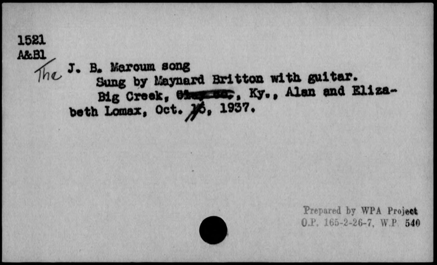 The J. B. Marcum song
