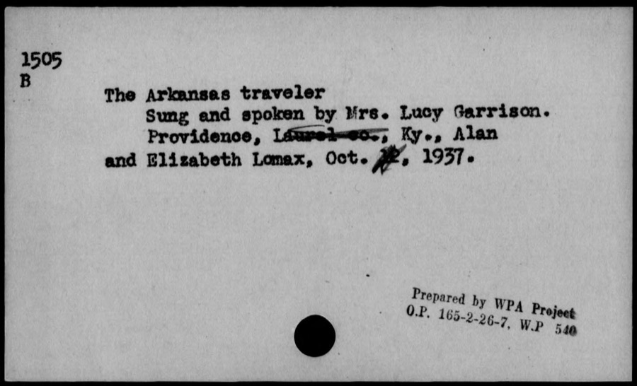 The Arkansas traveler