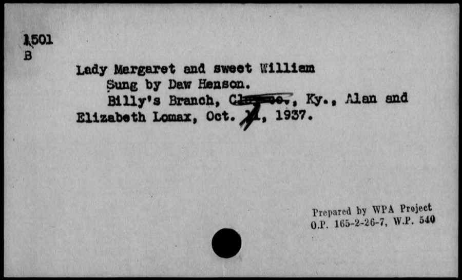 Lady Margaret and sweet William