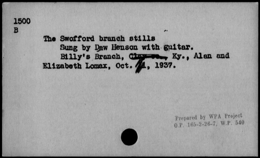 The Swofford branch stills