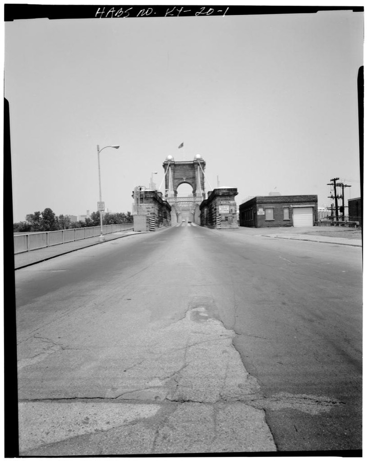 Covington & Cincinnati Suspension Bridge, Spanning Ohio River, Covington, KY-Cincinnati, OH, Covington, Kenton County, KY