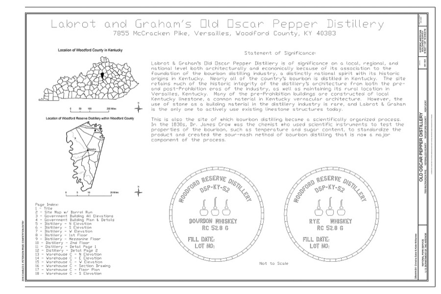 Old Oscar Pepper Distillery, 7855 McCracken Pike, Versailles, Woodford County, KY