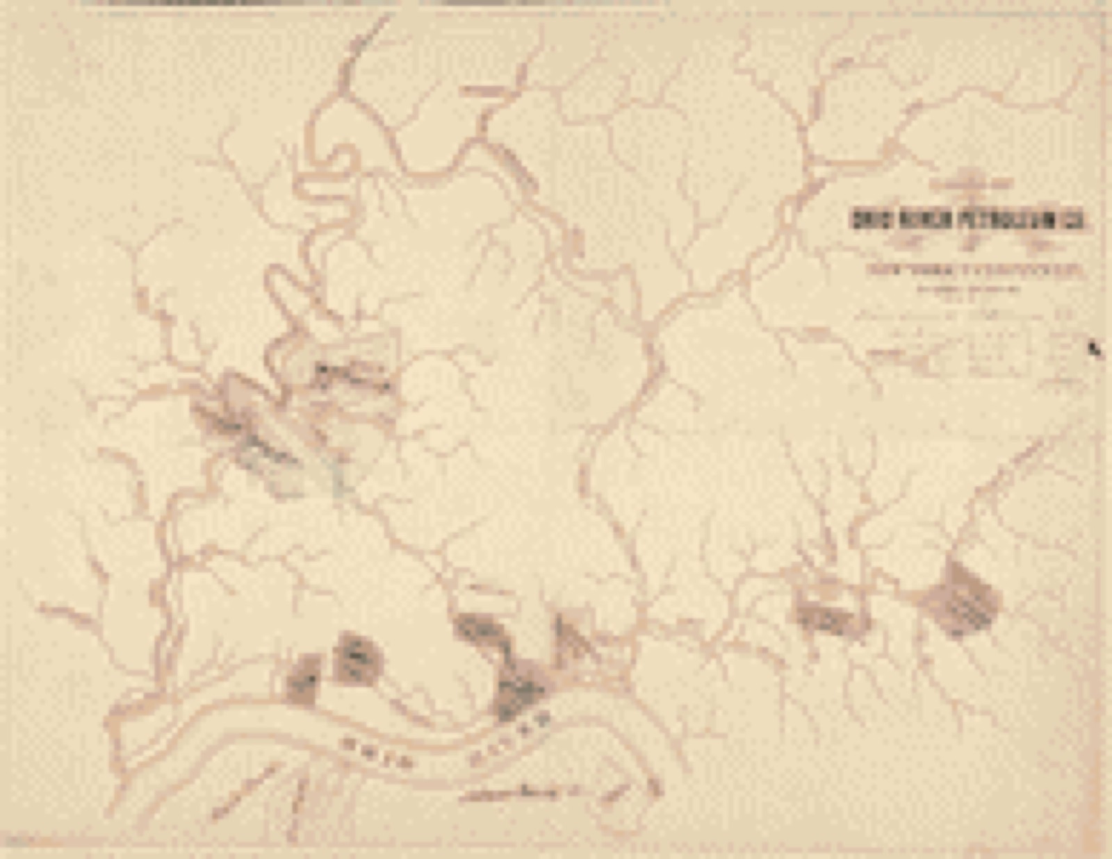 Land ownership map, 1864 - Lands of Ohio River Petroleum Co. of New York and Cincinnati in Lewis County, Ky