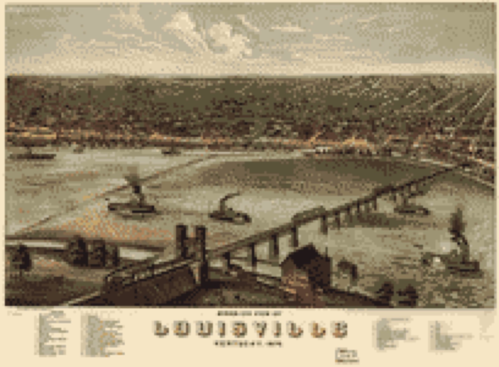 Bird's-eye view, 1876 - Bird's eye view of Louisville, Kentucky 1876