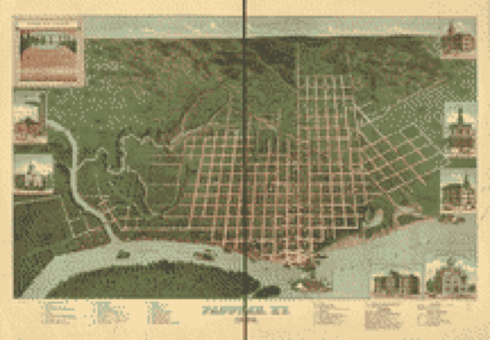 Bird's-eye view, 1889 - Bird's eye view of Paducah, Kentucky 1889