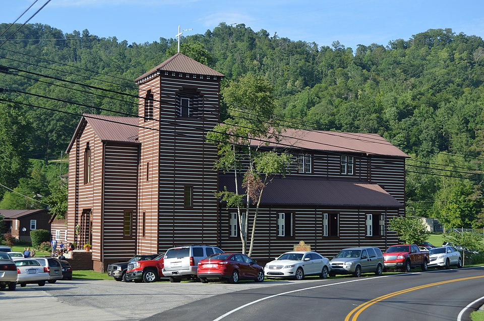 Photograph of Buckhorn Presbyterian Church and the Greer Gymnasium
