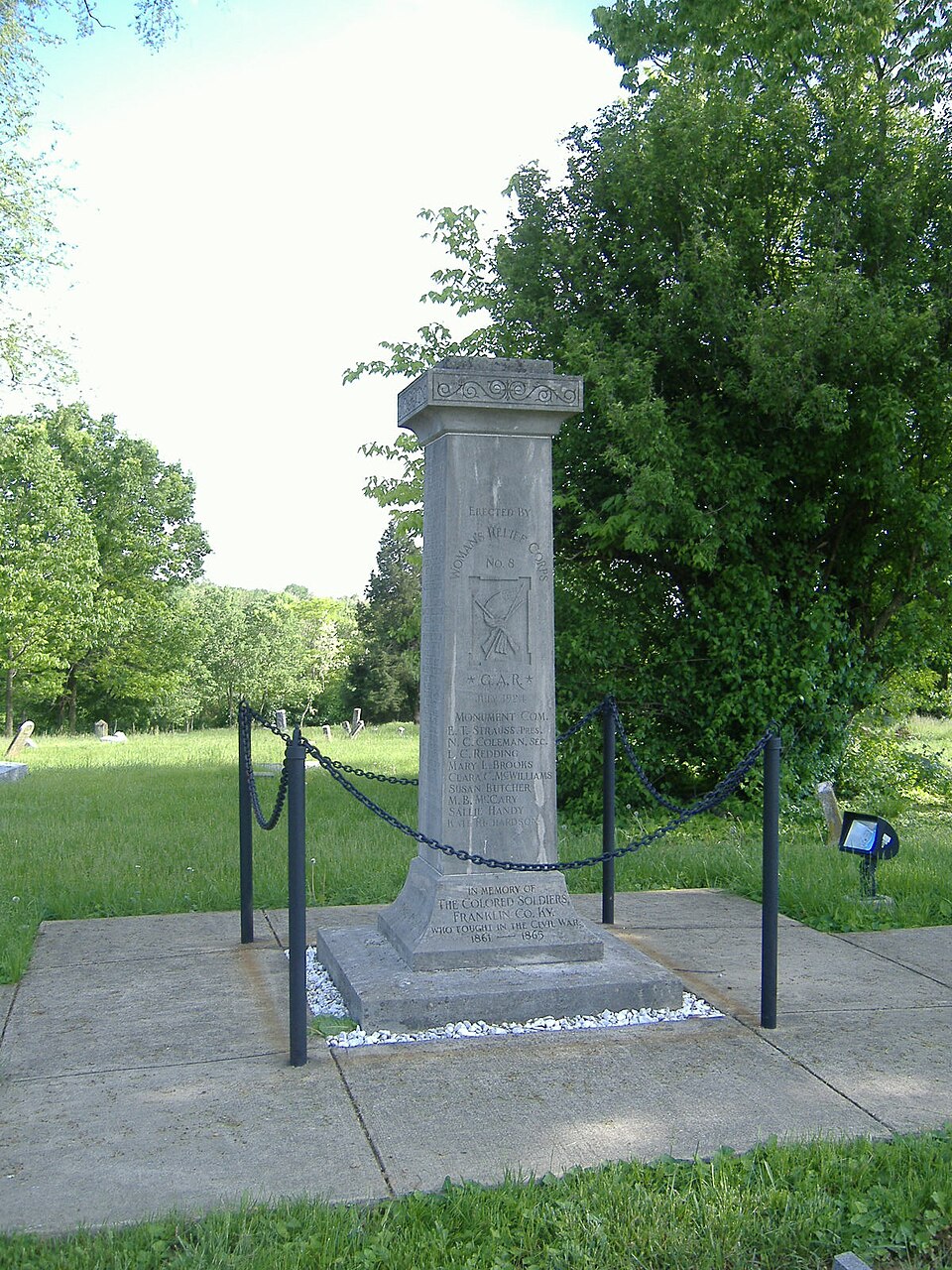 Photograph of Colored Soldiers Monument in Frankfort
