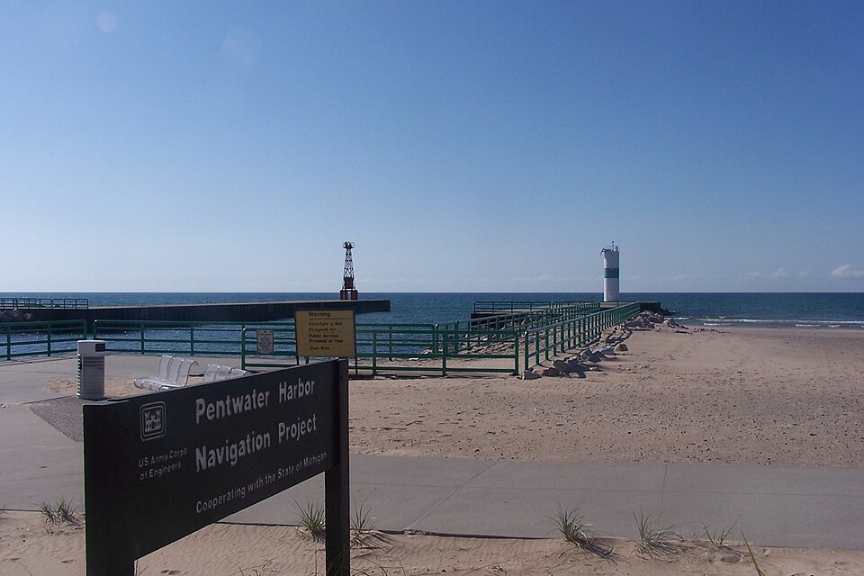 Photograph of Navigation Structures at Pentwater Harbor