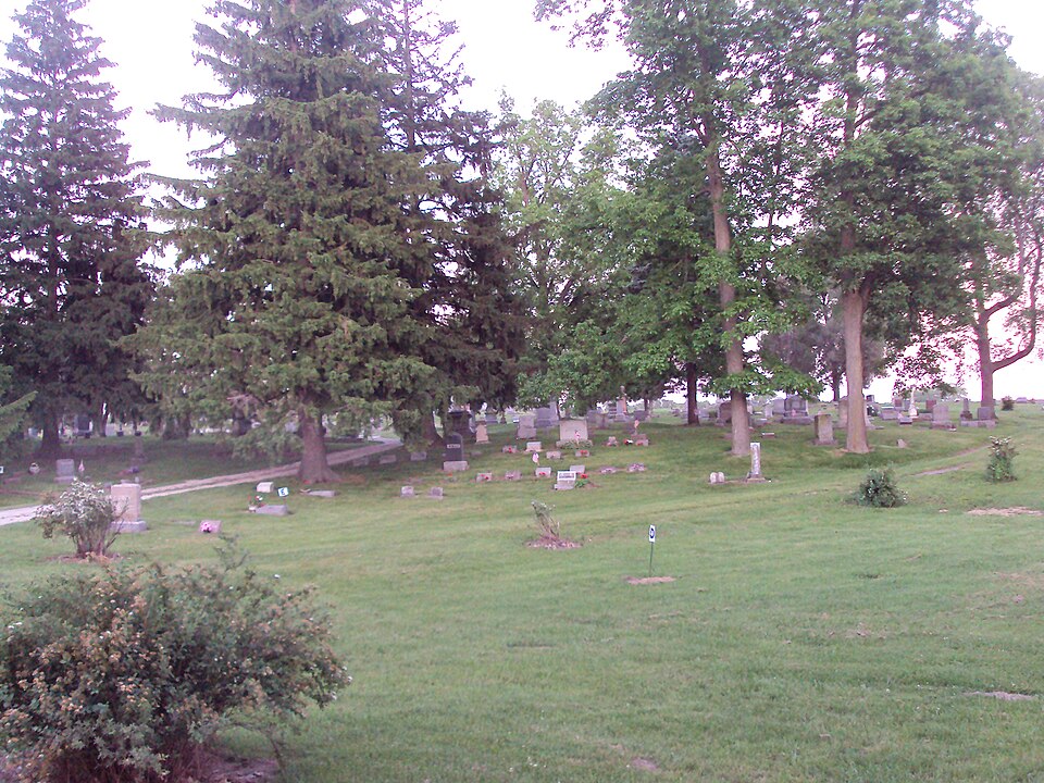 Photograph of Saint Michael and All Angels' Episcopal Church and Cambridge Township Cemetery