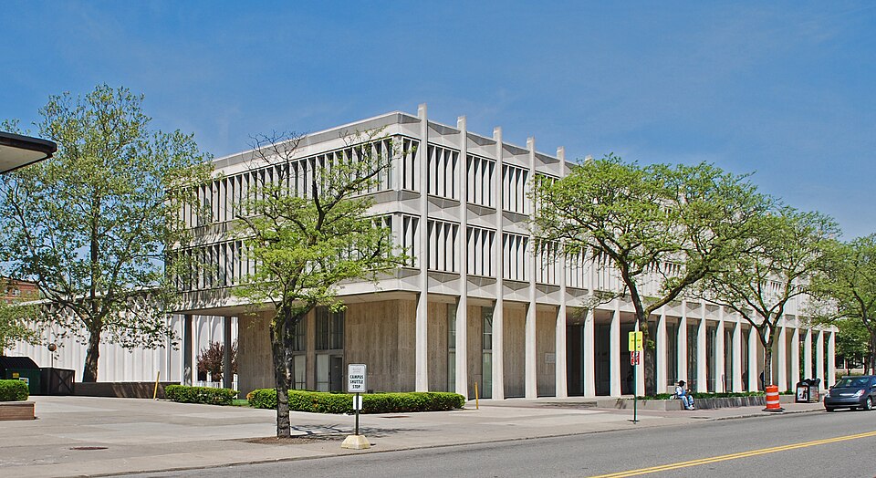 Photograph of Prentis Building and DeRoy Auditorium Complex