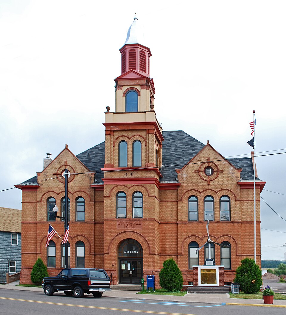 Photograph of Lake Linden Village Hall and Fire Station