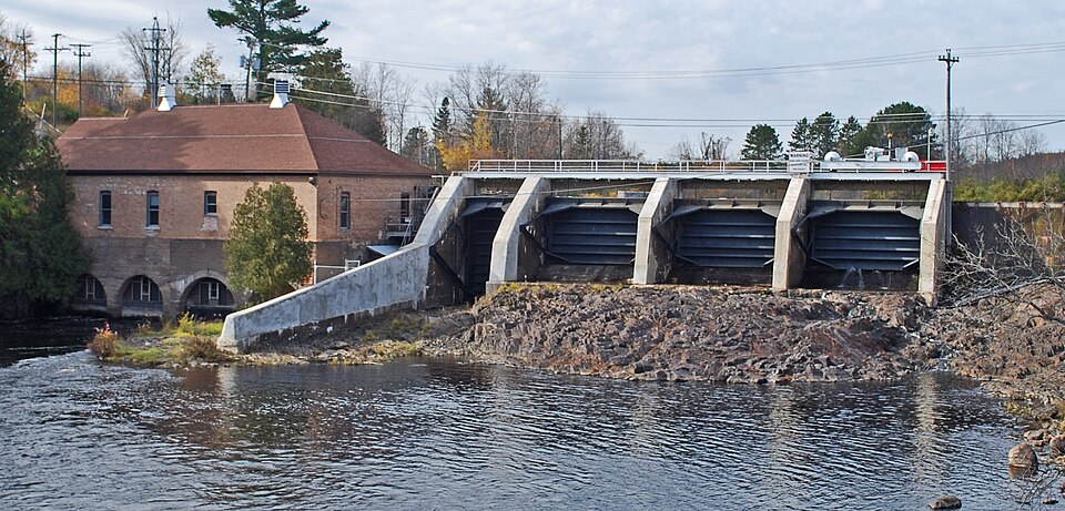 Photograph of Crystal Falls Dam and Power Plant