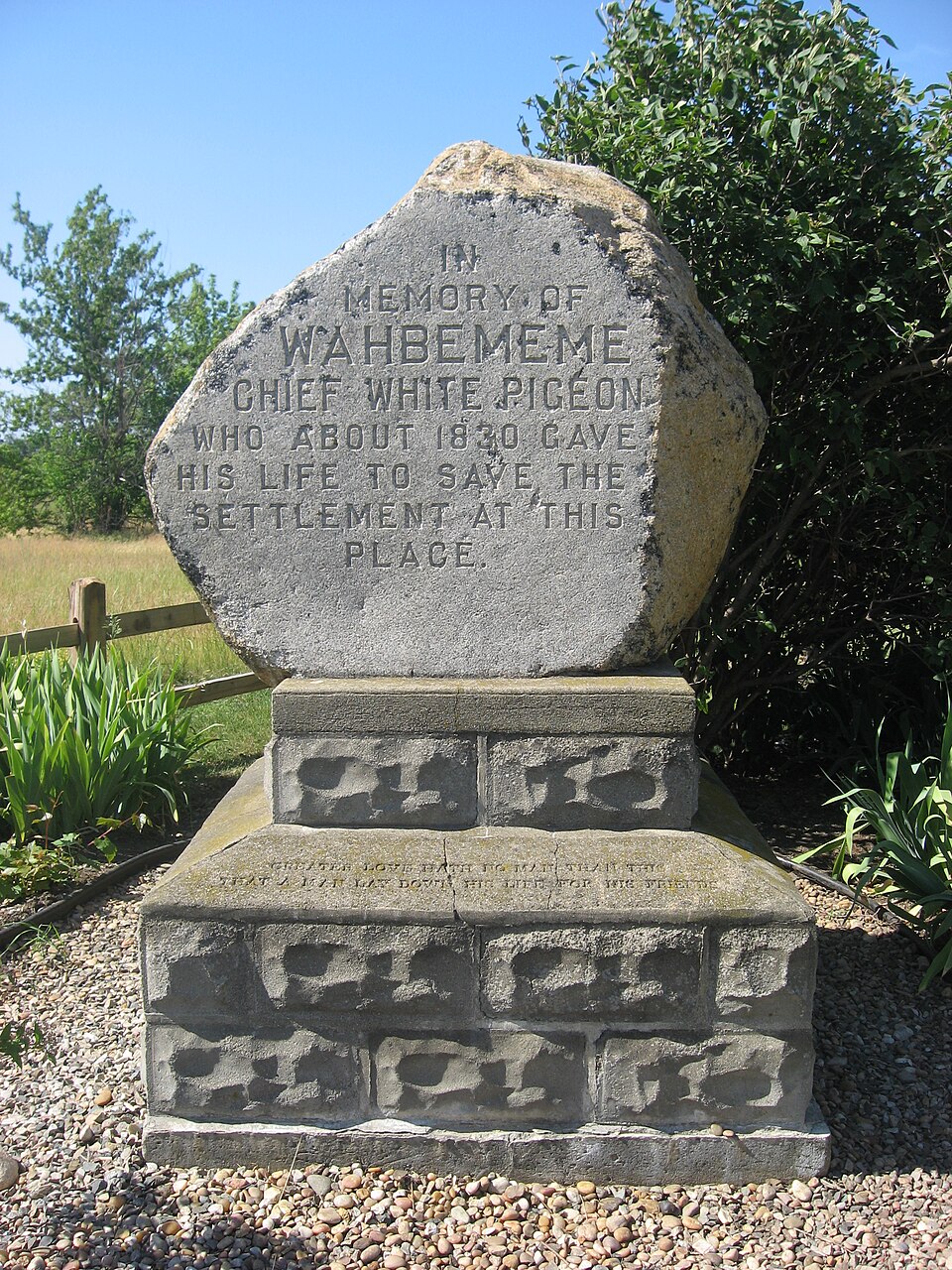 Photograph of Wahbememe Burial Site and Monument