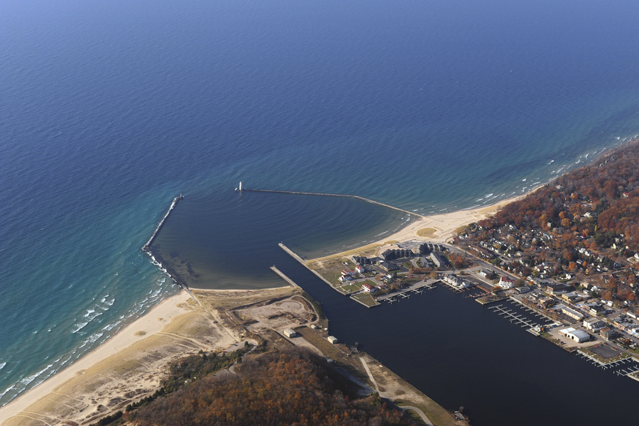 Photograph of Navigation Structures at Frankfort Harbor