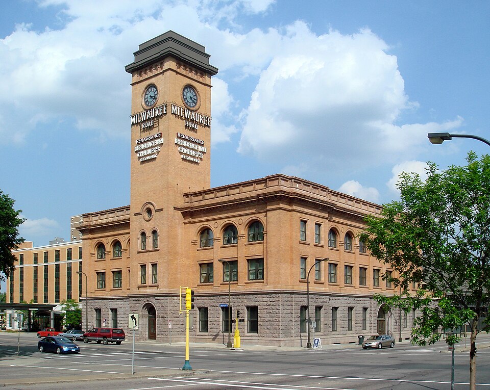 Photograph of Chicago, Milwaukee, St. Paul and Pacific Depot Freight House and Train Shed