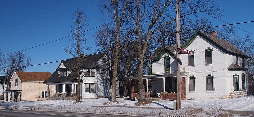 Photograph of Dr. E.P. Hawkins Clinic, Hospital, and House