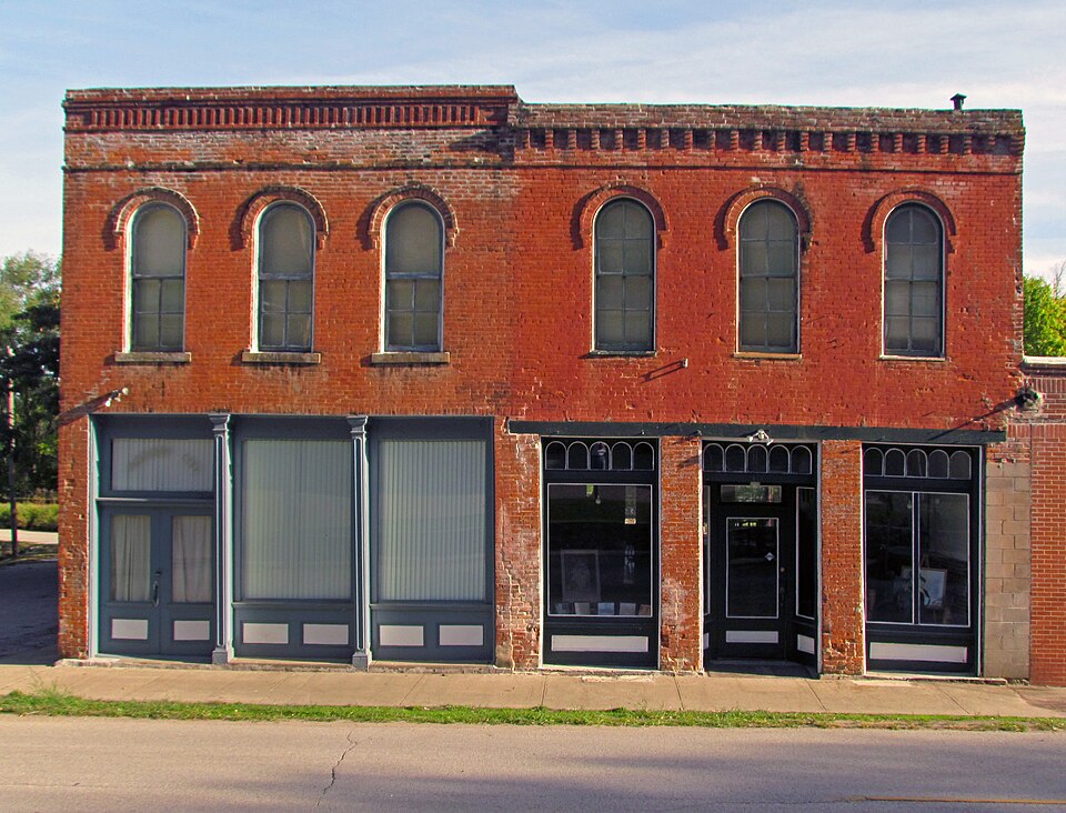 Photograph of Missouri City Savings Bank Building and Meeting Hall